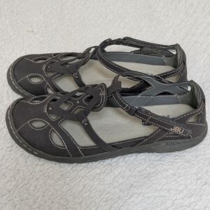 JBU Jambu Ladies Sydney Flat Mary Jane Sandal Charcoal 7